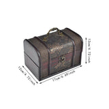 Trinket Box Wooden Treasure Chest Home Decor with Lid Hair Clips Jewelry Box 17cmx12cmx12cm