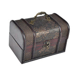 Trinket Box Wooden Treasure Chest Home Decor with Lid Hair Clips Jewelry Box 17cmx12cmx12cm