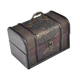 Trinket Box Wooden Treasure Chest Home Decor with Lid Hair Clips Jewelry Box 17cmx12cmx12cm