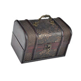 Trinket Box Wooden Treasure Chest Home Decor with Lid Hair Clips Jewelry Box 17cmx12cmx12cm