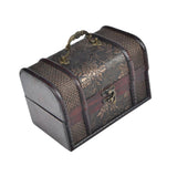 Trinket Box Wooden Treasure Chest Home Decor with Lid Hair Clips Jewelry Box 17cmx12cmx12cm