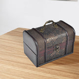 Trinket Box Wooden Treasure Chest Home Decor with Lid Hair Clips Jewelry Box 17cmx12cmx12cm