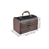 Trinket Box Wooden Treasure Chest Home Decor with Lid Hair Clips Jewelry Box 12cmx7cmx7cm