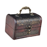 Trinket Box Wooden Treasure Chest Home Decor with Lid Hair Clips Jewelry Box 12cmx7cmx7cm