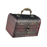 Trinket Box Wooden Treasure Chest Home Decor with Lid Hair Clips Jewelry Box 12cmx7cmx7cm