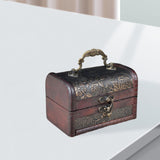 Trinket Box Wooden Treasure Chest Home Decor with Lid Hair Clips Jewelry Box 12cmx7cmx7cm