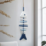 Nautical Theme Practical Multipurpose Wooden Fish Sculpture for Indoor Space 54x12cm