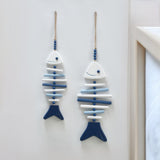 Nautical Theme Practical Multipurpose Wooden Fish Sculpture for Indoor Space 54x12cm