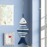 Nautical Theme Practical Multipurpose Wooden Fish Sculpture for Indoor Space 65x17cm