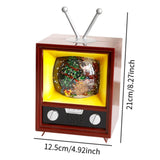 Small Christmas Television Statue Miniature for Tabletop Holiday Decorative