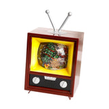 Small Christmas Television Statue Miniature for Tabletop Holiday Decorative