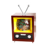 Small Christmas Television Statue Miniature for Tabletop Holiday Decorative