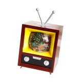 Small Christmas Television Statue Miniature for Tabletop Holiday Decorative