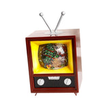 Small Christmas Television Statue Miniature for Tabletop Holiday Decorative