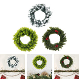 Artificial Xmas Wreath Christmas Winter Wreath for Indoor Outdoor Decoration white green