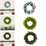 Artificial Xmas Wreath Christmas Winter Wreath for Indoor Outdoor Decoration white green