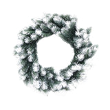 Artificial Xmas Wreath Christmas Winter Wreath for Indoor Outdoor Decoration white green