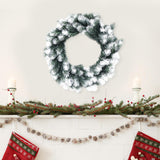 Artificial Xmas Wreath Christmas Winter Wreath for Indoor Outdoor Decoration white green