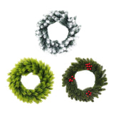 Artificial Xmas Wreath Christmas Winter Wreath for Indoor Outdoor Decoration white green