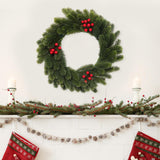 Artificial Xmas Wreath Christmas Winter Wreath for Indoor Outdoor Decoration green red