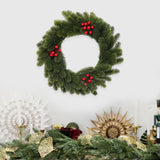 Artificial Xmas Wreath Christmas Winter Wreath for Indoor Outdoor Decoration green red