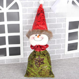 Christmas Gift Bag Storage Linen for Office Family Gatherings Xmas Eve Apple snowman