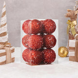 12Pcs Christmas Ball Decoration Decorative for Farmhouse Cabinet Living Room Red