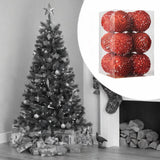 12Pcs Christmas Ball Decoration Decorative for Farmhouse Cabinet Living Room Red