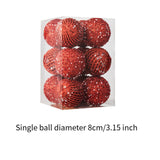 12Pcs Christmas Ball Decoration Decorative for Farmhouse Cabinet Living Room Red