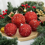 12Pcs Christmas Ball Decoration Decorative for Farmhouse Cabinet Living Room Red