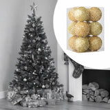 12Pcs Christmas Ball Decoration Decorative for Farmhouse Cabinet Living Room Gold