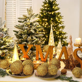 12Pcs Christmas Ball Decoration Decorative for Farmhouse Cabinet Living Room Gold