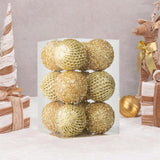 12Pcs Christmas Ball Decoration Decorative for Farmhouse Cabinet Living Room Gold