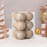 12Pcs Christmas Ball Decoration Decorative for Farmhouse Cabinet Living Room Champagne Gold