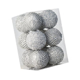 12Pcs Christmas Ball Decoration Decorative for Farmhouse Cabinet Living Room Silver