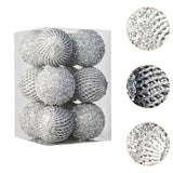 12Pcs Christmas Ball Decoration Decorative for Farmhouse Cabinet Living Room Silver