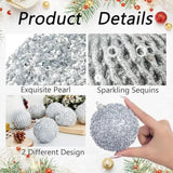 12Pcs Christmas Ball Decoration Decorative for Farmhouse Cabinet Living Room Silver