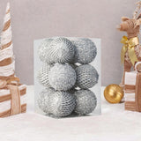 12Pcs Christmas Ball Decoration Decorative for Farmhouse Cabinet Living Room Silver