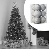 12Pcs Christmas Ball Decoration Decorative for Farmhouse Cabinet Living Room Silver