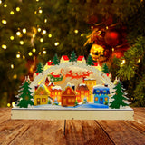 Wooden Christmas Decoration Creative Battery Operated LED Holiday Decoration