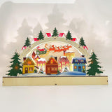 Wooden Christmas Decoration Creative Battery Operated LED Holiday Decoration