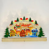 Wooden Christmas Decoration Creative Battery Operated LED Holiday Decoration