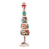 Small Tabletop Artificial Christmas Tree Mantel Cabinet Party Donut Ornament