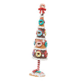 Small Tabletop Artificial Christmas Tree Mantel Cabinet Party Donut Ornament