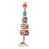 Small Tabletop Artificial Christmas Tree Mantel Cabinet Party Donut Ornament