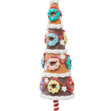 Small Tabletop Artificial Christmas Tree Mantel Cabinet Party Donut Ornament