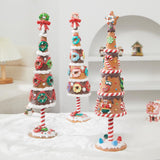 Small Tabletop Artificial Christmas Tree Mantel Cabinet Party Donut Ornament