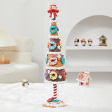 Small Tabletop Artificial Christmas Tree Mantel Cabinet Party Donut Ornament