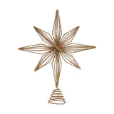 Christmas Treetop Star Glitter Xmas Tree Top Ornament for Home Indoor Bar Champagne Gold