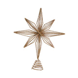 Christmas Treetop Star Glitter Xmas Tree Top Ornament for Home Indoor Bar Champagne Gold